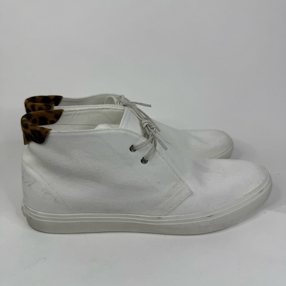 Saint laurent Men’s White High-Top Sneakers with Leopard Accent - Picture 1 of 6